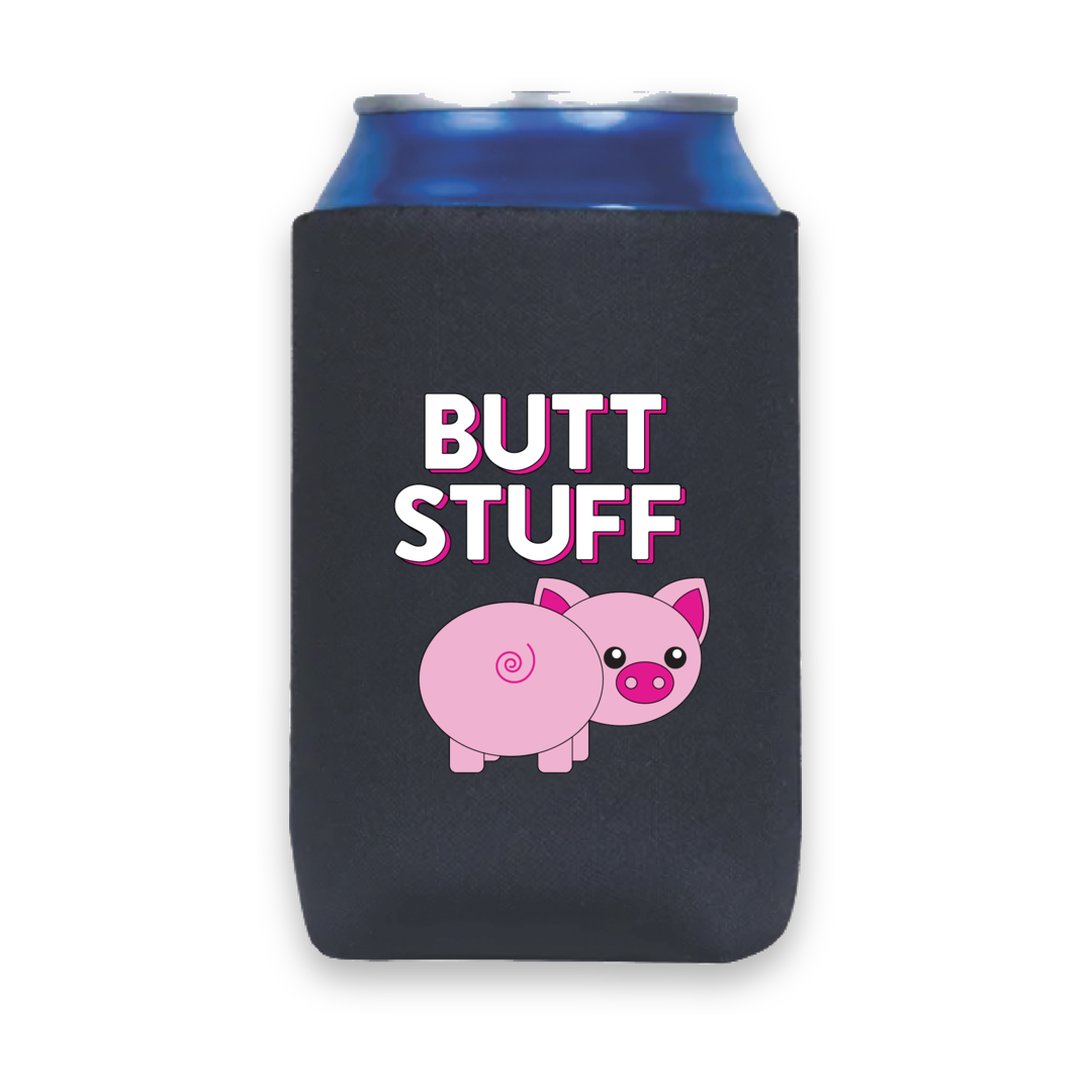 Butt Stuff Can Cooler, black